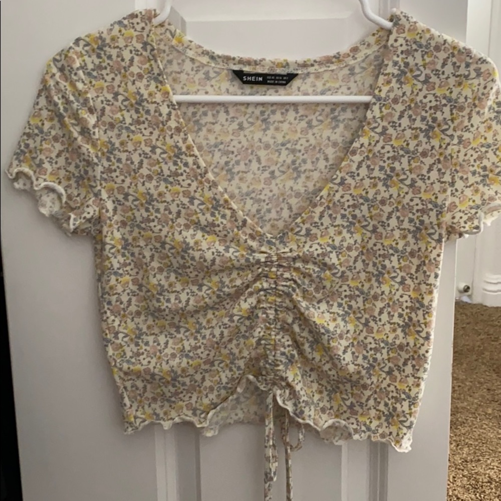 Shein tie Scrunch Top